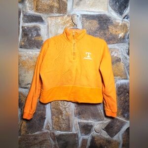 Cadre athletic tennessee crop orange pull over sweater